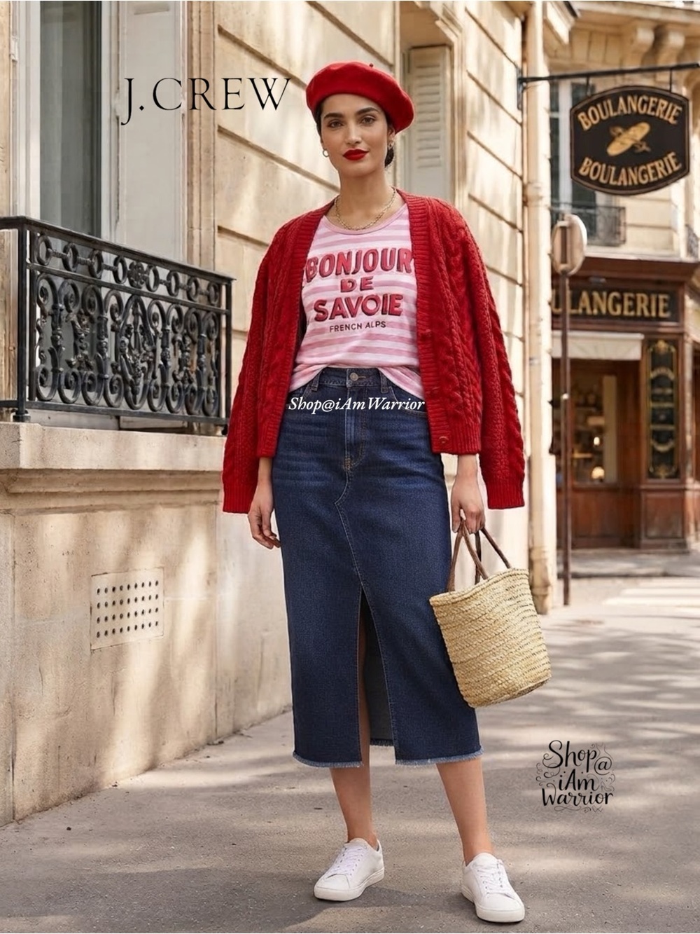 J.Crew French Bonjour De Savoie striped graphic t-shirt *shop@iamwarrior